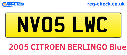 NV05LWC are the vehicle registration plates.