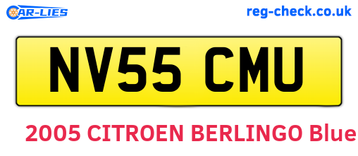 NV55CMU are the vehicle registration plates.