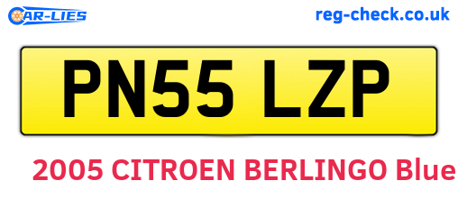 PN55LZP are the vehicle registration plates.