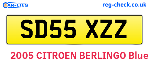 SD55XZZ are the vehicle registration plates.