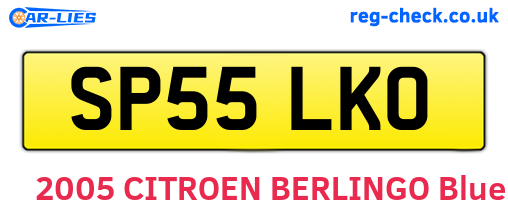 SP55LKO are the vehicle registration plates.