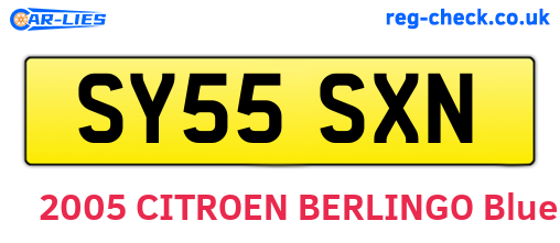 SY55SXN are the vehicle registration plates.