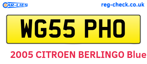 WG55PHO are the vehicle registration plates.