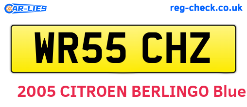 WR55CHZ are the vehicle registration plates.