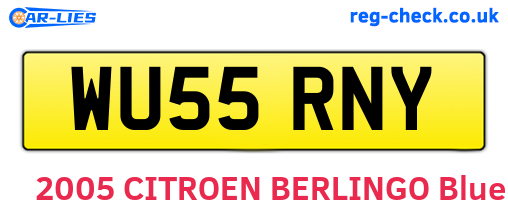 WU55RNY are the vehicle registration plates.