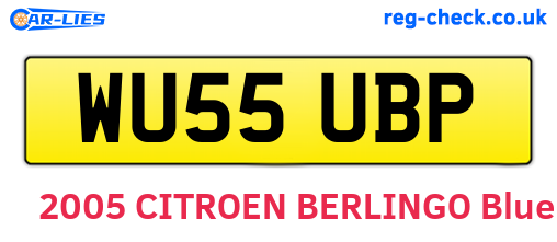 WU55UBP are the vehicle registration plates.