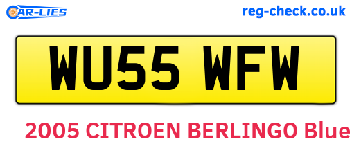 WU55WFW are the vehicle registration plates.