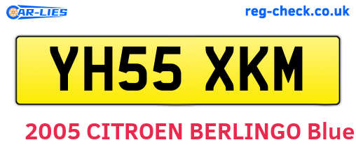 YH55XKM are the vehicle registration plates.