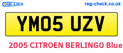 YM05UZV are the vehicle registration plates.