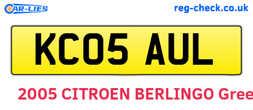 KC05AUL are the vehicle registration plates.