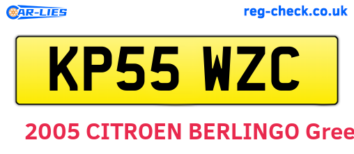 KP55WZC are the vehicle registration plates.