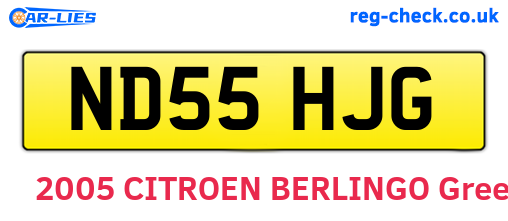 ND55HJG are the vehicle registration plates.
