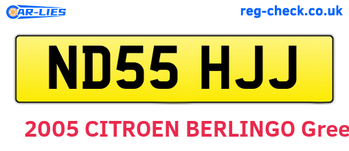 ND55HJJ are the vehicle registration plates.