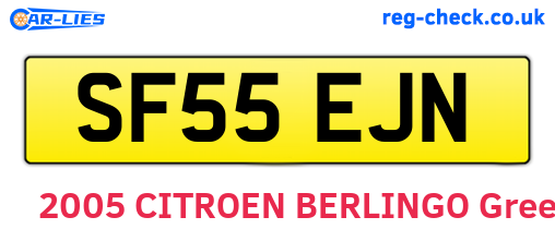 SF55EJN are the vehicle registration plates.
