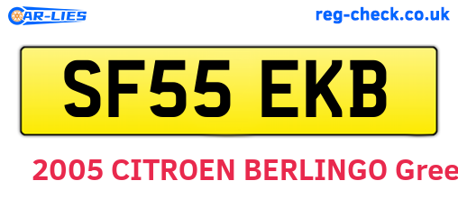 SF55EKB are the vehicle registration plates.