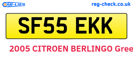 SF55EKK are the vehicle registration plates.