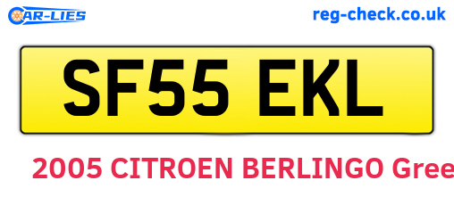 SF55EKL are the vehicle registration plates.