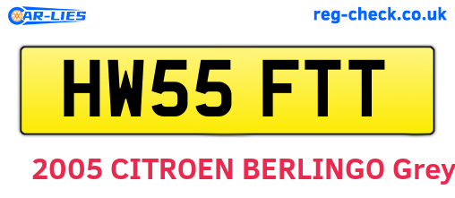 HW55FTT are the vehicle registration plates.