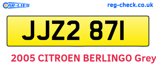 JJZ2871 are the vehicle registration plates.