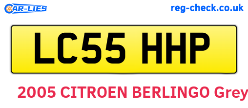 LC55HHP are the vehicle registration plates.