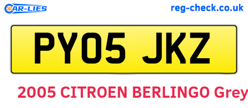 PY05JKZ are the vehicle registration plates.