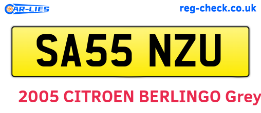 SA55NZU are the vehicle registration plates.