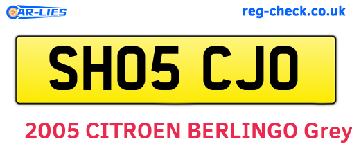 SH05CJO are the vehicle registration plates.