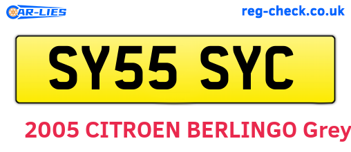 SY55SYC are the vehicle registration plates.