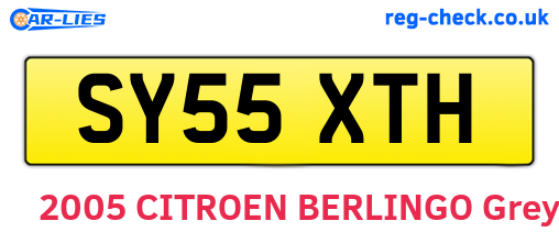 SY55XTH are the vehicle registration plates.