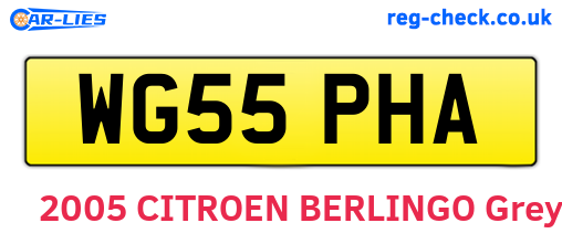 WG55PHA are the vehicle registration plates.