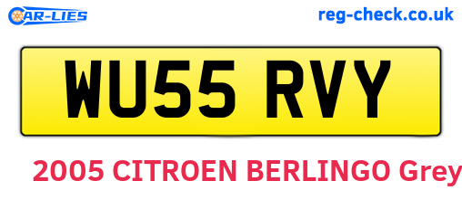 WU55RVY are the vehicle registration plates.