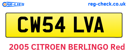 CW54LVA are the vehicle registration plates.