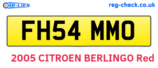 FH54MMO are the vehicle registration plates.
