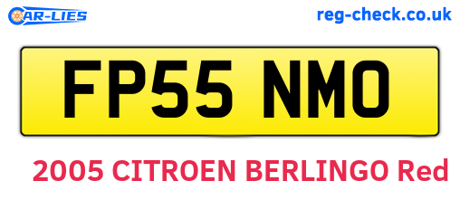 FP55NMO are the vehicle registration plates.
