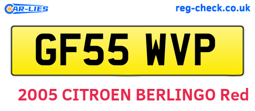 GF55WVP are the vehicle registration plates.