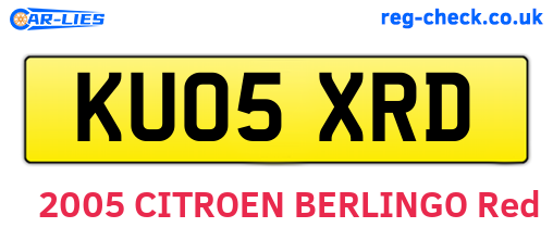 KU05XRD are the vehicle registration plates.
