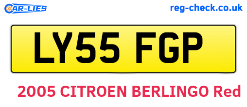 LY55FGP are the vehicle registration plates.