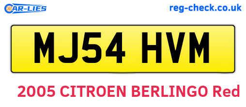 MJ54HVM are the vehicle registration plates.