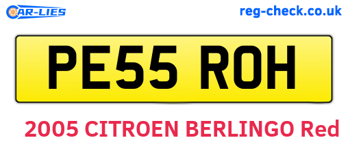 PE55ROH are the vehicle registration plates.