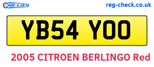 YB54YOO are the vehicle registration plates.