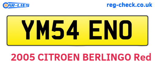 YM54ENO are the vehicle registration plates.
