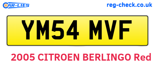YM54MVF are the vehicle registration plates.