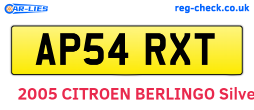 AP54RXT are the vehicle registration plates.