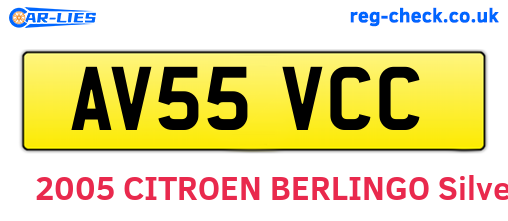 AV55VCC are the vehicle registration plates.
