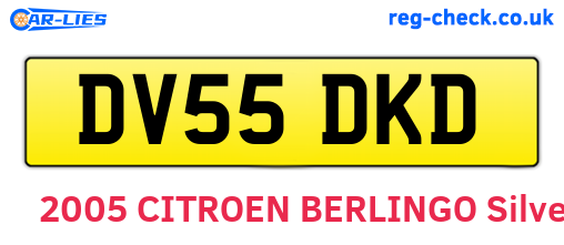 DV55DKD are the vehicle registration plates.