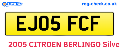 EJ05FCF are the vehicle registration plates.