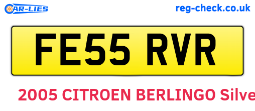 FE55RVR are the vehicle registration plates.