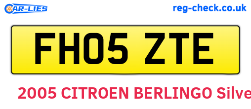 FH05ZTE are the vehicle registration plates.