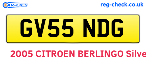GV55NDG are the vehicle registration plates.