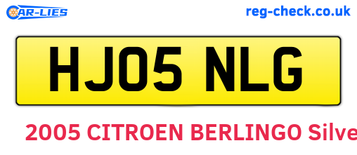 HJ05NLG are the vehicle registration plates.